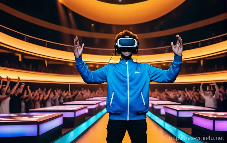 VR 콘텐츠 수익화 - A vibrant metaverse fashion show featuring a diverse array of unique avatars on a futuristic runway....